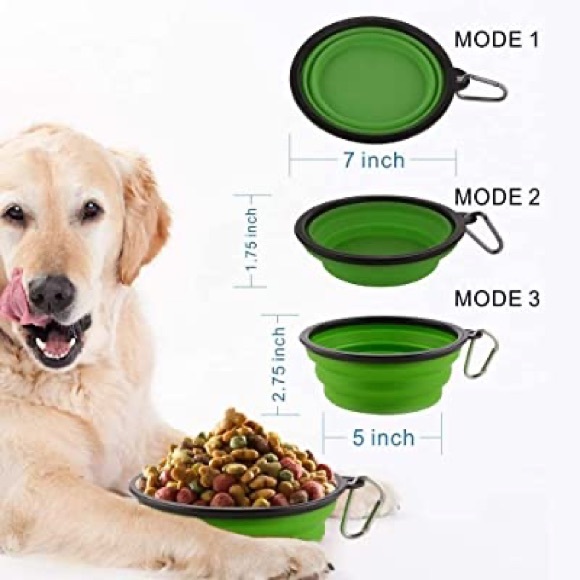 NEW Foldable Silicone Portable Travel Bowl Dogs - Picture 2 of 8